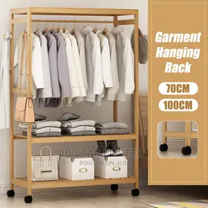 Clothes Closet Organizer Storage Rack Wooden Stand