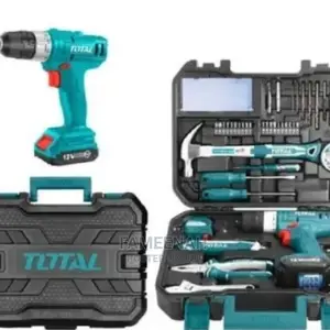 Total Lithium-Ion Cordless Drill With 128pcs Tools Set