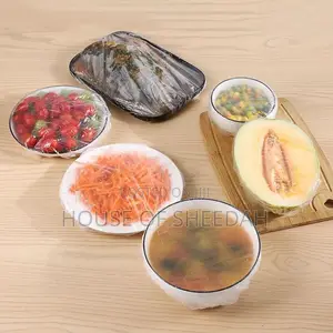 Disposable Food Cover Plastic Wrap Elastic Food Lids 100pcs