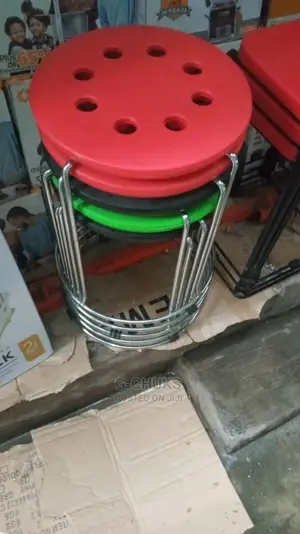 Contemporary Plastic Top Bar Stool With Stainless Steel Legs