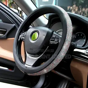 Diamond Encrusted Steering Wheel Cover for Cars/Suvs Black