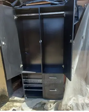 Quality 3 by 6ft Black Wardrobe