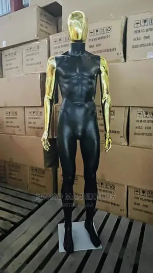 Male Glossy Black And Gold Chrome Mixed Body
