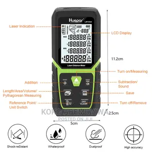 120m Laser Distance Meter With Li-Ion Battery + Angle Sensor