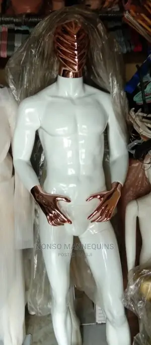 Huge Glossy White Rose Gold Combo Body Male Mannequin