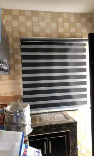 Black Day and Night Window Blind