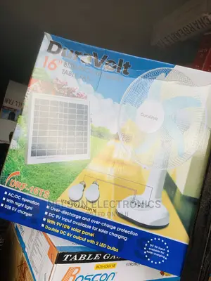 Duravolt Rechargeable Table Fan With Solar Panel and 2 Bulb