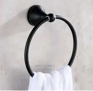 Black Towel Ring and Original Stainless Steel Towel