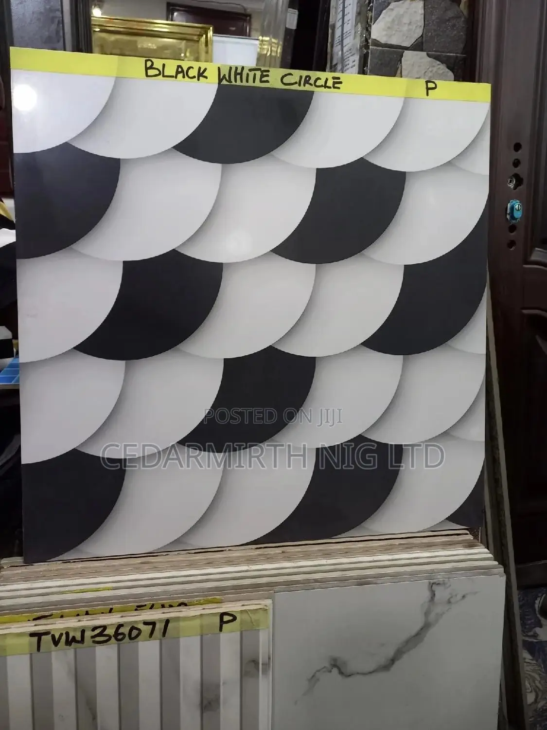 Black Circle Wall Tile