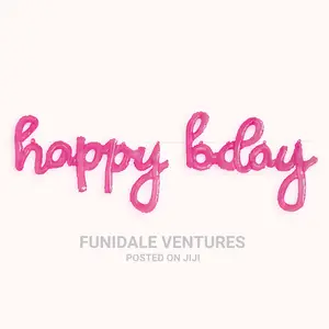 Teal Green Happy Birthday Script Balloons