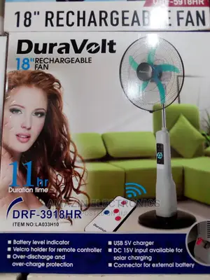 Duravolt 18 Inches Rechargeable Fan