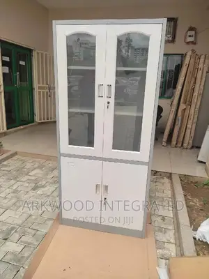 Metal Office Shelf/Cabinet With Glass