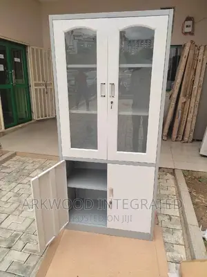 Metal Office Shelf/Cabinet With Glass