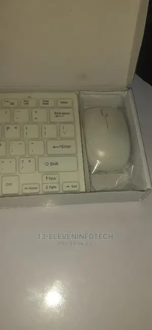 White Mini Wireless Keyboard With Mouse.