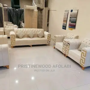 Luxury 7 Seater Living Room Leather Fabric Sofa Chair.