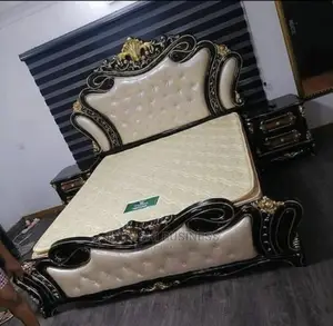 Quality Royal Bed Frame With Side Stools N Mirror
