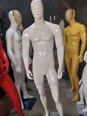Pure Glossy White Male Full Body Fibre Mannequin