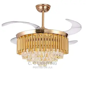 Crystal Chandelier Light With Fan