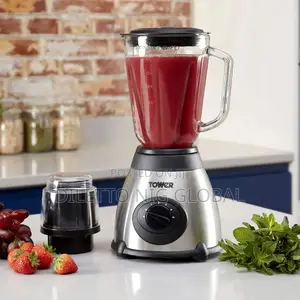 Tower Glass Jar Blender With Grinder, Stainless Steel