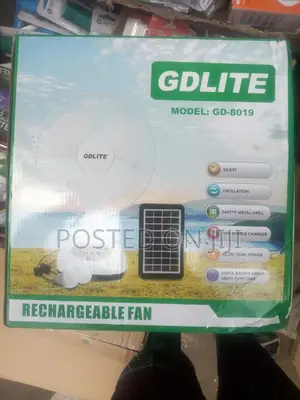 GDLITE Solar Rechargeable Table Fan