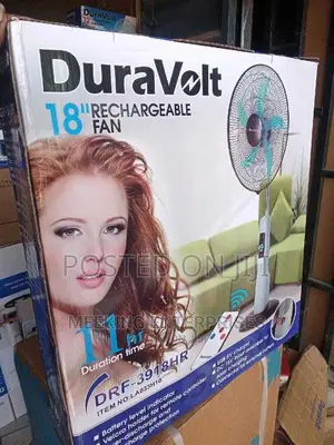 Duravolt 18" Rechargeable Standing Fan