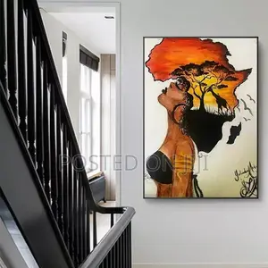 Abstract Africa Map Shape Head Wall Art.