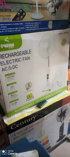 Iwin Rechargeable 18" Fan With Tier.