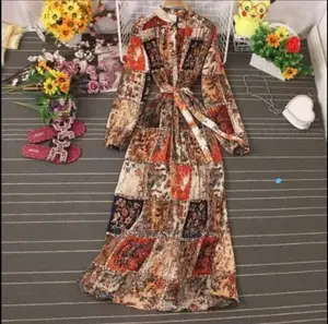 Classic Female Multi Color Long Dress