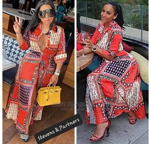 Classic Female Multi Color Long Dress
