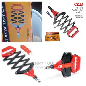 Pop Rivet Gun Lazy Tong Riveter Folding Extending Steel -