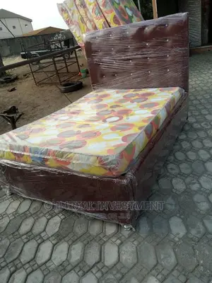 4.5 by 6 Quality Leather Bedframe and Mattress