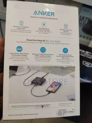 Anker Silm Size Huge Power 65w Power Port Atom LLL Charger