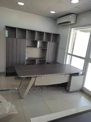 Director's Office Table and Bookshelf