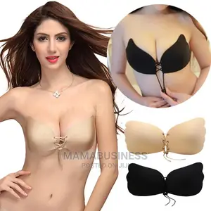 2 In 1 Magic Invisible Push-up Strapless Bra - Black Beige