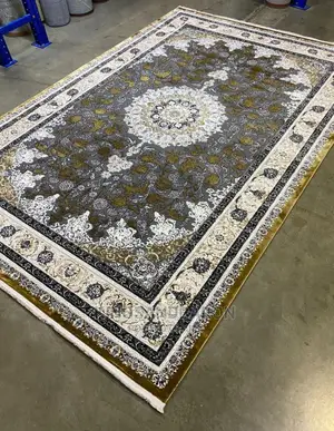 5x7feets Gold Cream and Gray Turkey Quality Center Rug