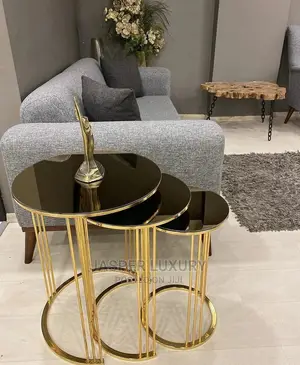 3 in 1 Glass Top Side Table
