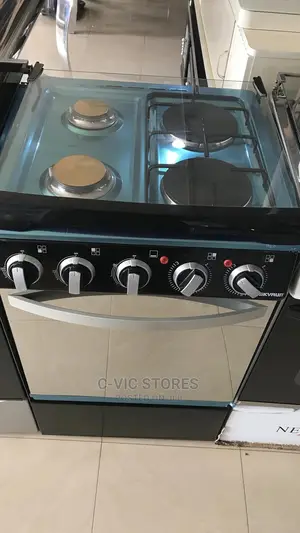 Skyrun Gas Cooker(3 Burners+1 Electric Hotplate)-