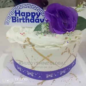 Purple and White With Gold Fluffy Cakes