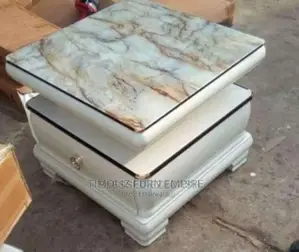 Coffee Table With Two Sides Drawers and/Tempered Glass
