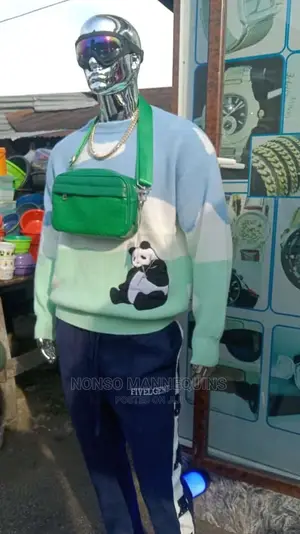 Silver Chrome Male Full Body Huge Mannequin With Face