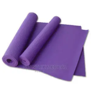 Purple and Black Plain Rubber Yoga Mat