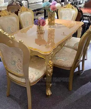Dining Table/ Classic 6sitters Gold Dining Table/Superior.