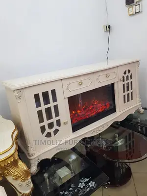 Fireplace Tv Stand With Drawers And Storage Spaces