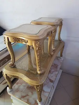 Royal Design Gold Center Table With Side Stools/Tablesunique