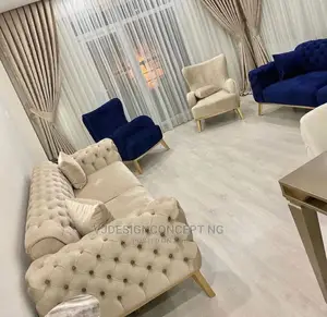 Elegant 8 Seater Living Room Fabric Sofa Chair.