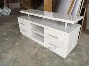 White T v Stand by Blackdiamond Furniture