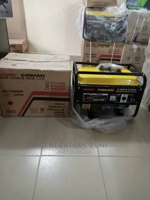 Sumec Firman 2.2kva 100% Copper MANUAL Generator -SPG2500