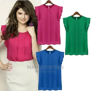 3 in 1 Bundle Women's Chiffon Short Sleeve Tulip Top Blouse