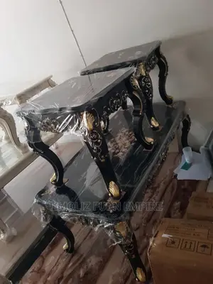 Royal Design of Quality Center Table With Two Sides Stools.