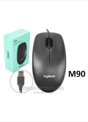 Logitech Wired Mouse M90 USB + FREE Mouse Pad